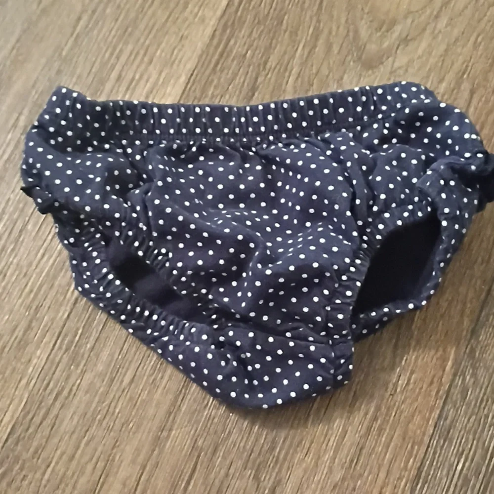 Carter's Navy and White Polka Dot Diaper Cover